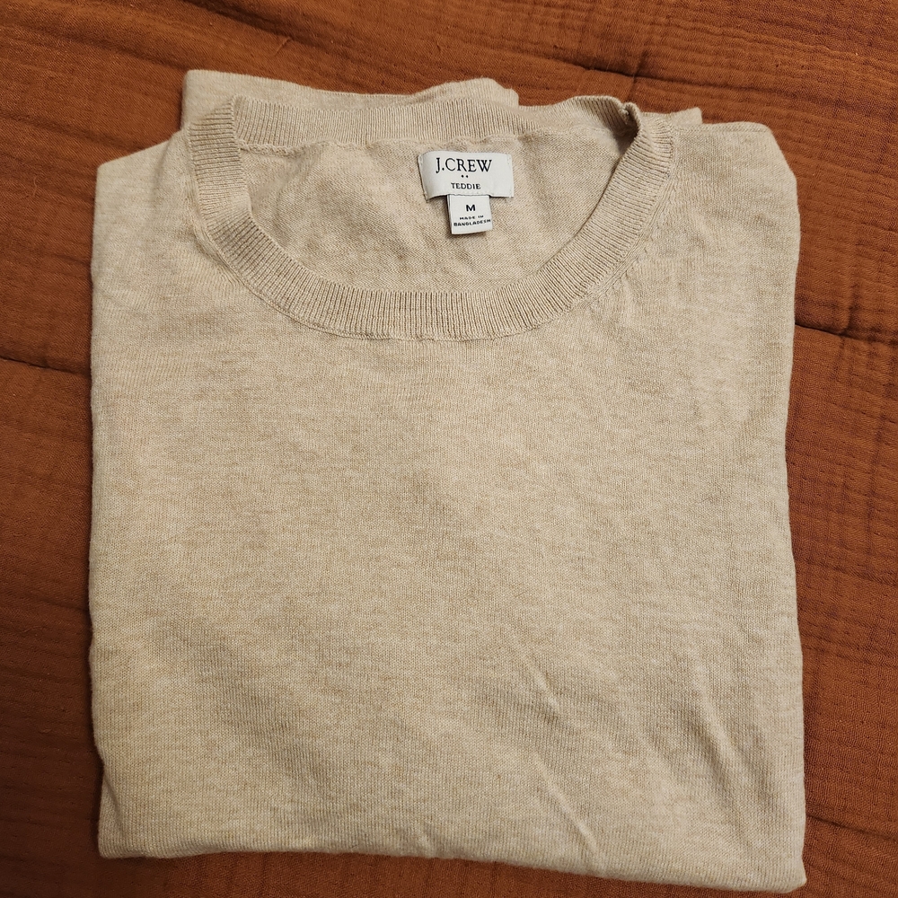 J. Crew Factory Women's Beige Crewneck Sweater Size M